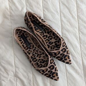 Steven by Steve Madden Tan and Black Leopard Flats